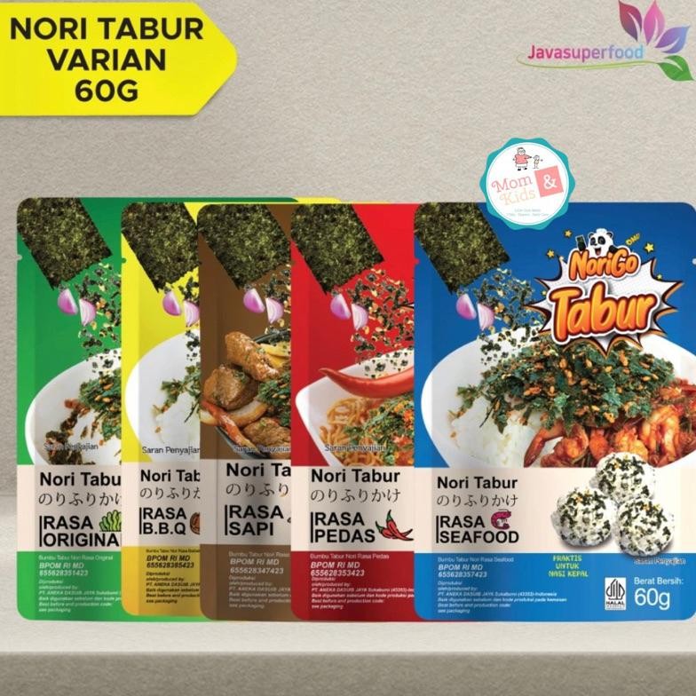 

NORIGO NORI TABUR RUMPUT LAUT PANGGANG 60GR | ABON RUMPUT LAUT | SNACK CEMILAN MPASI BAYI ANAK aSt