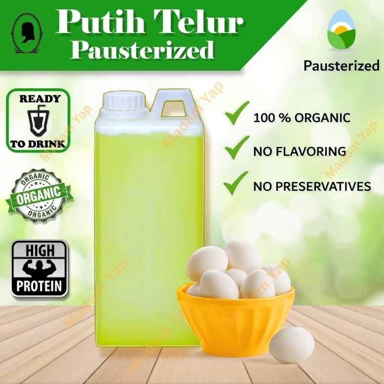 

Telur Putih Cair 1 Liter Protein Drink Minuman Sehat Pasteurisasi Liquid Egg White 1 L Ready Drink aSt