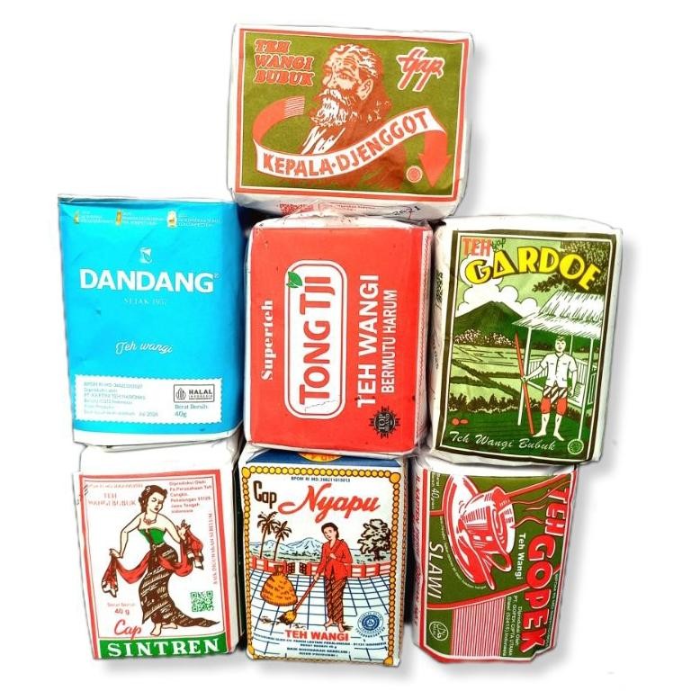 

racikan teh solo 7 jenis teh sintren, nyapu, gopek, dandang gardoe, djenggot, tong tji superteh 40 gram aSt