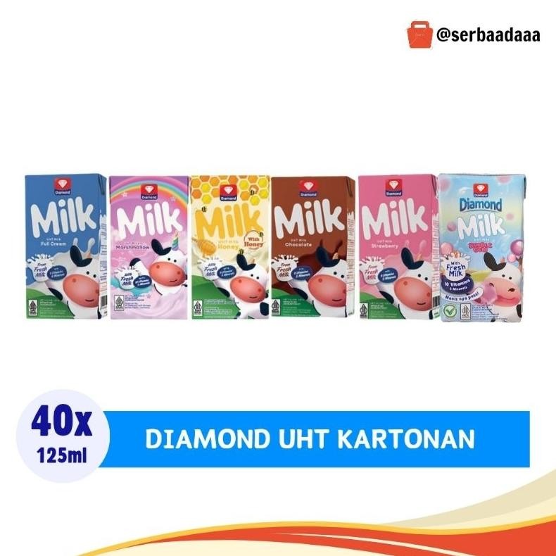 

Diamond UHT Milk 125ml 1 Karton Isi 40pcs | KHUSUS INSTAN aSt