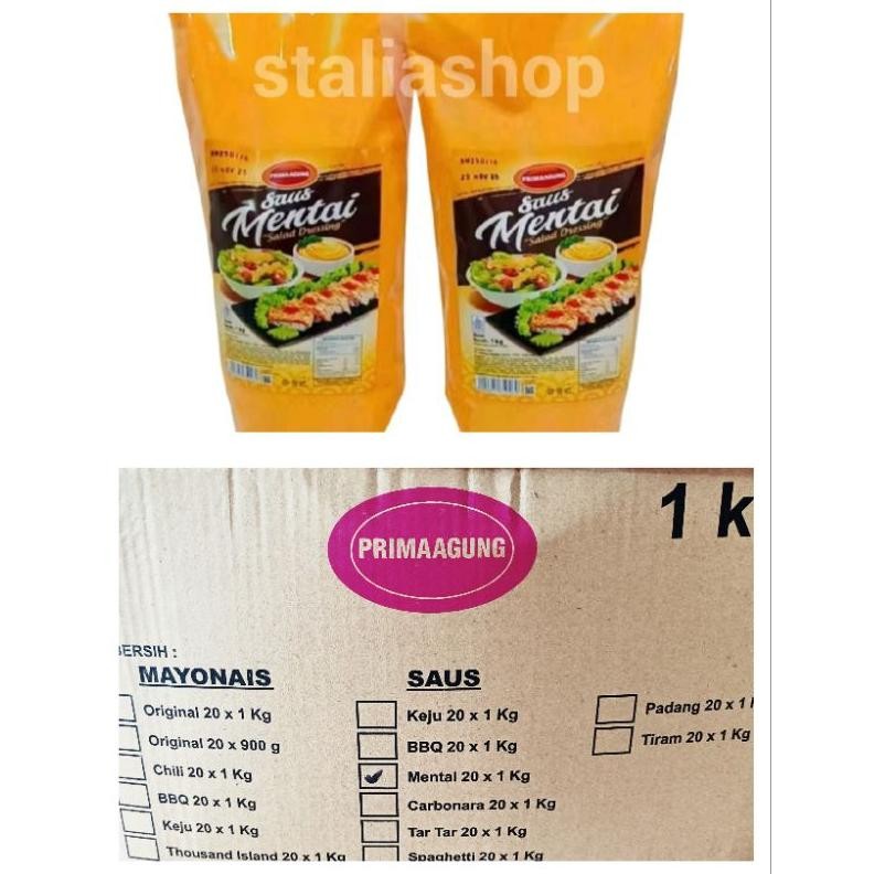 

(PAKET 1 DUS) PRIMA AGUNG Saus Mentai 1Kg | 1 Dus isi 20Pcs aSt