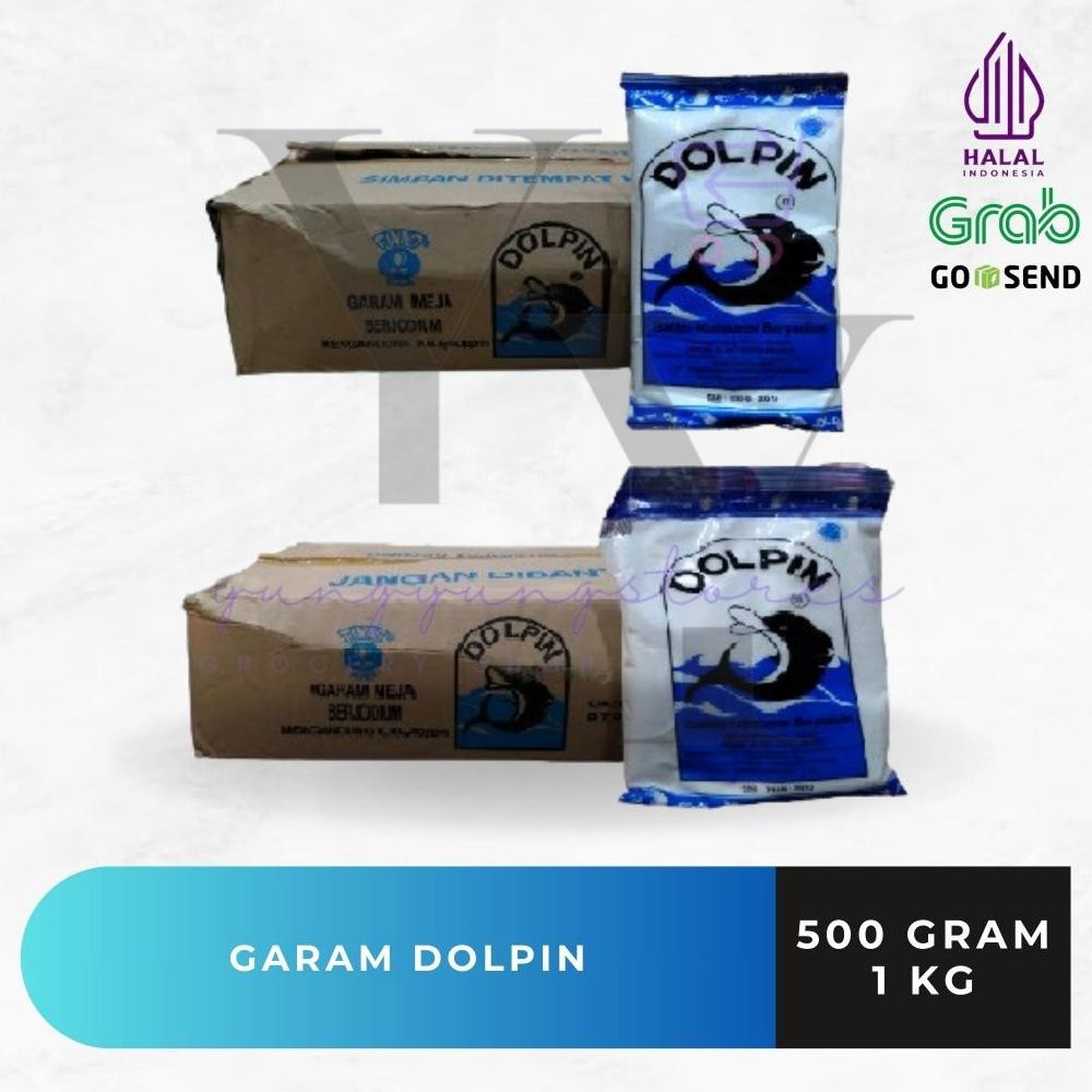 

1 Dus Isi 12 / 24 Bungkus Garam Dolpin 500 Gram dan 1 Kg aSt