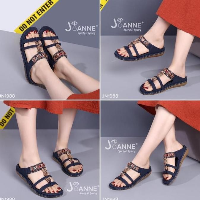 JOANNE Sandal Shoes Sepatu Wanita JN1988 Black DS