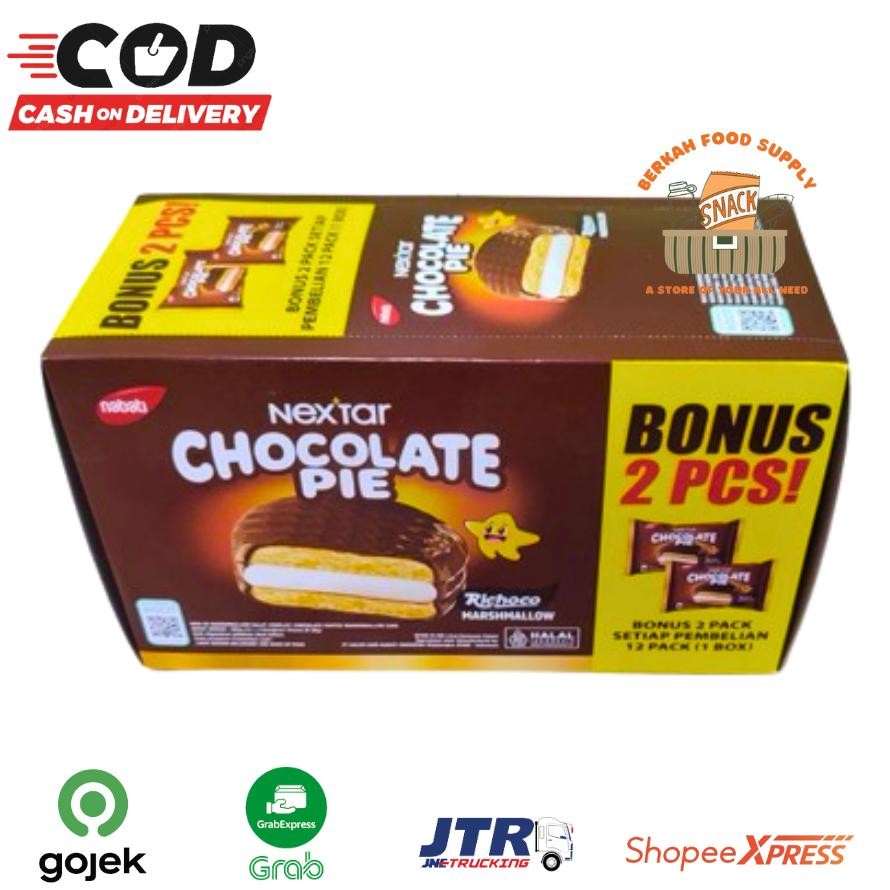 

[ BERKAH ] Nabati Chocolate Pie 28gr box isi 12 Choco Pie Nextar Richeese Richoco Marshmallow Snack Cemilan anak Bukan Lotte aSt