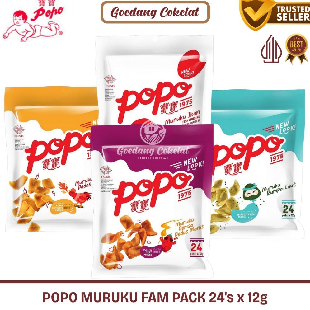 

PoPO Muruku Rasa Ikan Seaweed Spicy Chicken Sweet Spicy Otak-Ku Otakku Maruku Fish / Snack Otak-Otak Malaysia Kemasan Family Pack 288g (Isi 24's X 12g) aSt