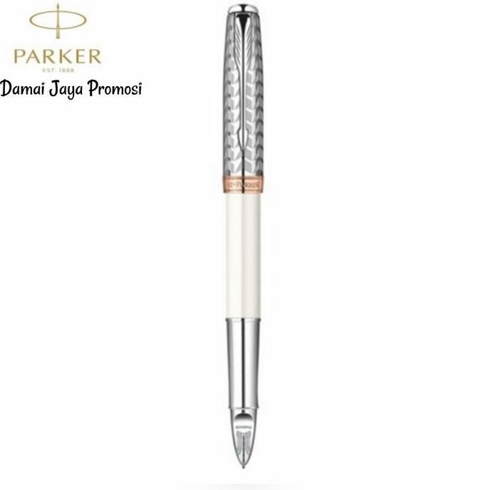 

NEW Pulpen Parker Sonnet 11 Metal & Pearl Chrome Trim 5Th Mode RollerBall