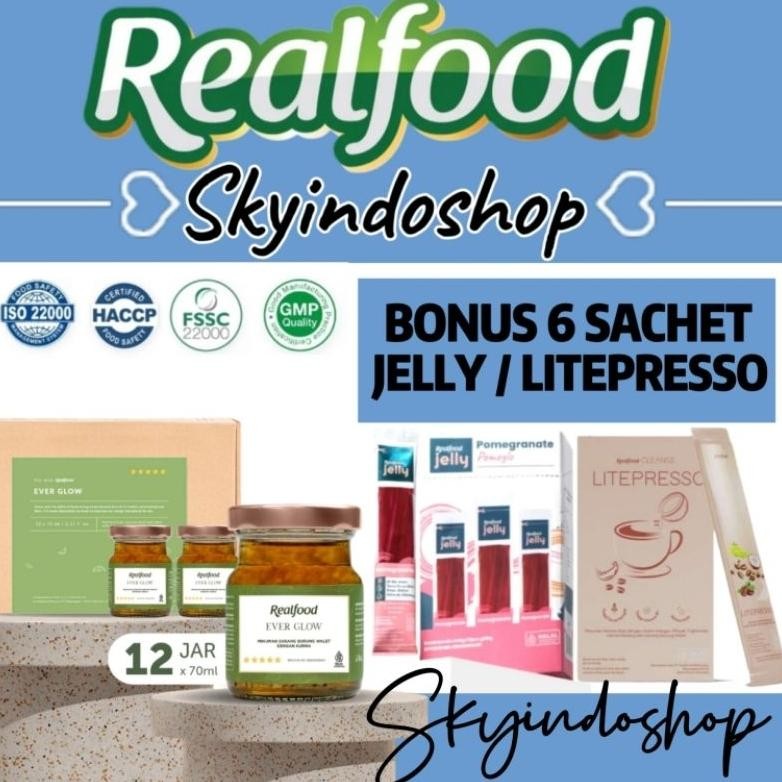 

Realfood Ever Glow ( P.12 Bonus 6 Sachet Jelly / Coffee ) Minuman Sarang Burung Walet Bpom Halal aSt