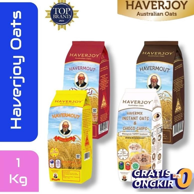 

Haverjoy Havermout all varian Rolled oat / instan oat / Quick Cooking / Choco Chips1kg aSt