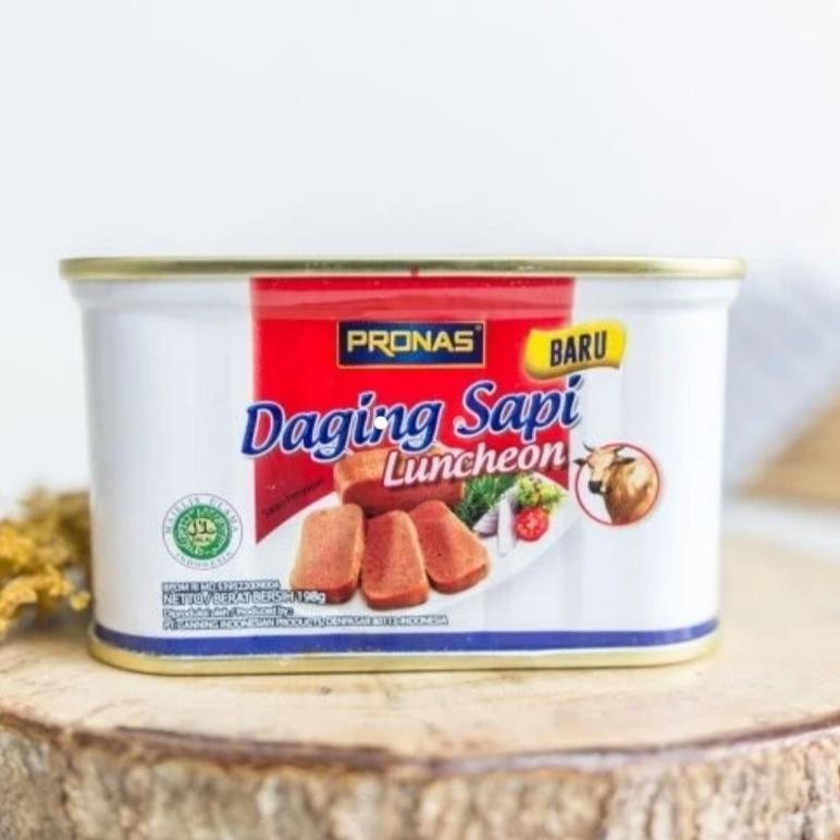 

Pronas Beef Luncheon 198 gr Kornet Sapi Blok Kaleng aSt