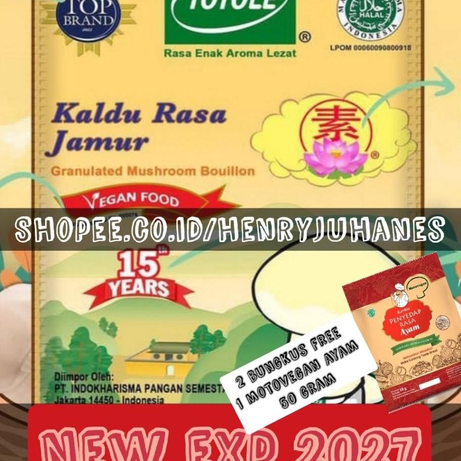 

Totole Kaldu Jamur Kemasan Jumbo 1 Kg 1 Gram 1Kg Logo Halal Exp 2027
