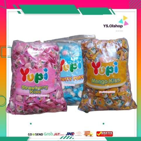 

Aneka Yupi Reseller 250 Gram rasa Kiss Strawberry Stoberi, Mango Kiss & Fruity Puff Expired 2027 aSt
