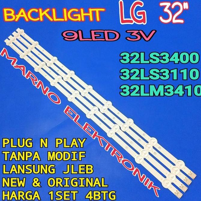 TERMURAH - LAMPU BL BACKLIGHT LED TV LG 32 IN 32LS3110 32LS3400 32LM3410 9K 3V