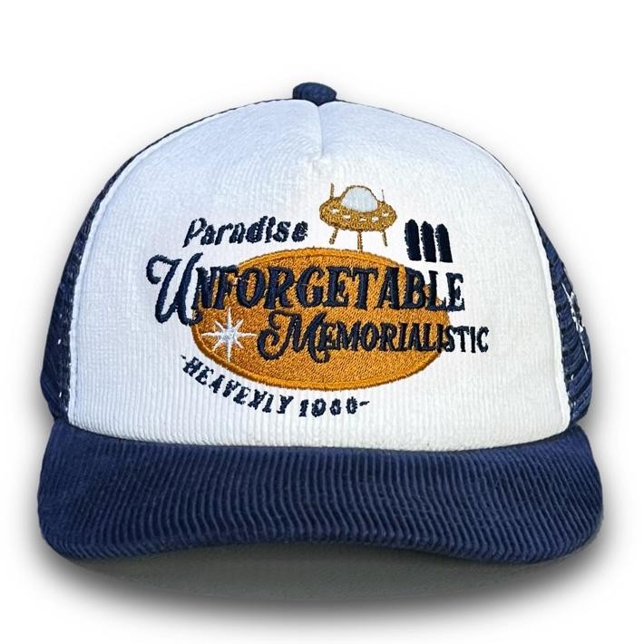 Topi Jaring Corduroy Paradise Broken White Navy Thisplan
