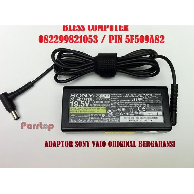 adaptor charger  SONY VAIO 19.5 VOLT ORIGINAL