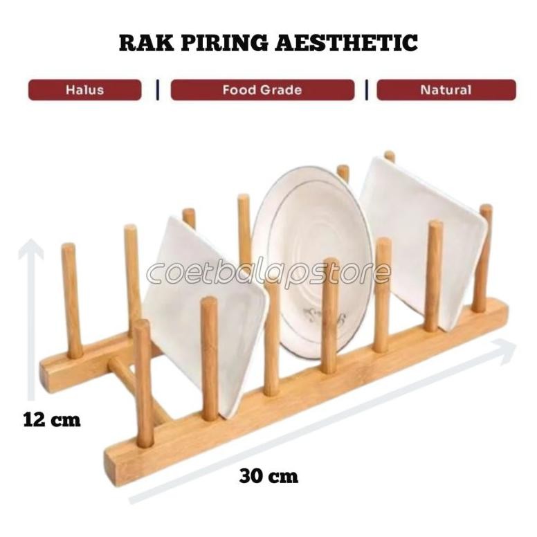 Rak Piring Kayu Aesthetic Rak Sebaguna Rak Gelas Kayu Viral Kualitas Terbaik