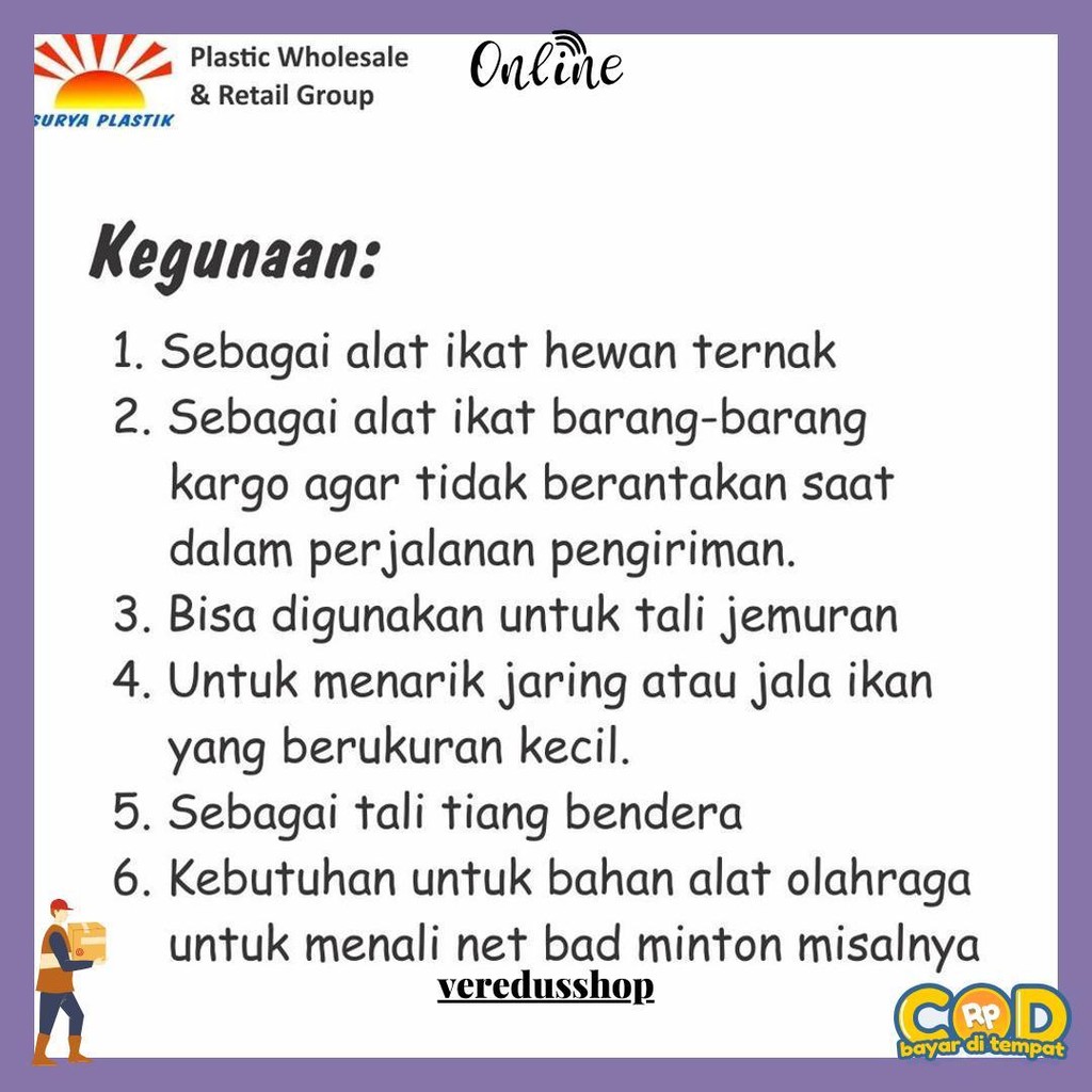 

Tali Tampar Ukuran 2Mm Panjang 220 Meter Terlaris