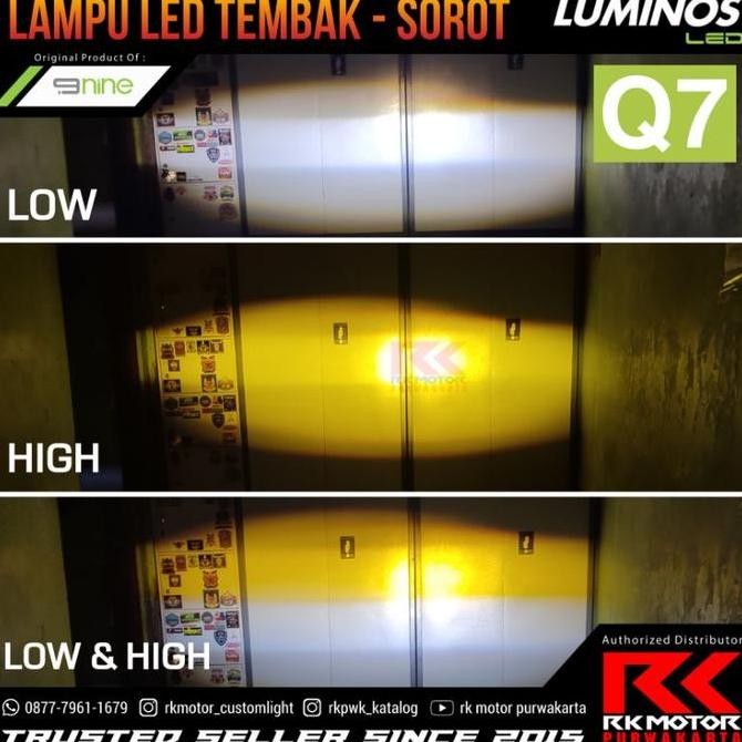 (Allthebest) Lampu Led Sorot Tembak Motor Mobil D2 Laser Mini Biled Luminos Q7