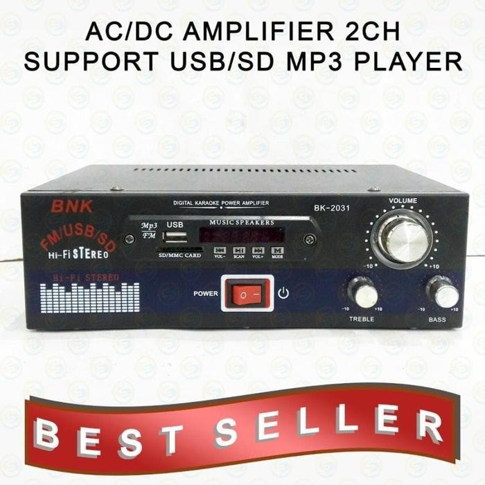 AC - DC Amplifier 2 Channel Support USB / SD / MP3 Player