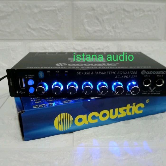 Parametrik Pre Amp Karaoke ACOUSTIC AC-6907 EPI bluetooth MMC Karaoke mic acoustic 6907