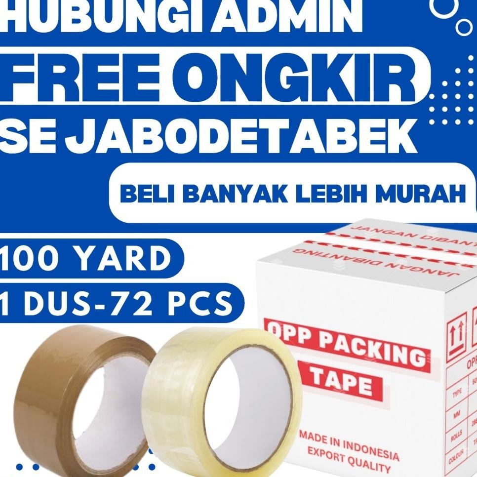 

1 Dus 72 Pcs Lakban 45Mm 100 Yard Bening Coklat Plakban 2 Inch 100Yard Opp Paing Tape 2 Inci 100Y