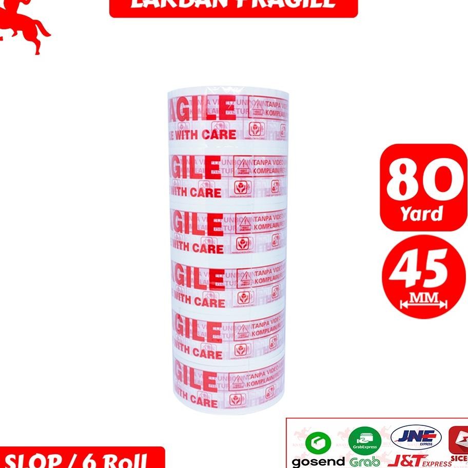 

Lakban Opp Tape Lakban Fragile Ksatria Tape 45Mm X 80 Yard 1 Slop