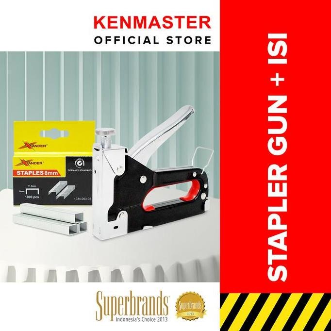 

Kenmaster Stapler Gun Besi 4-14Mm Plus Isi Stapler 8Mm 1 Box - Bund-0136