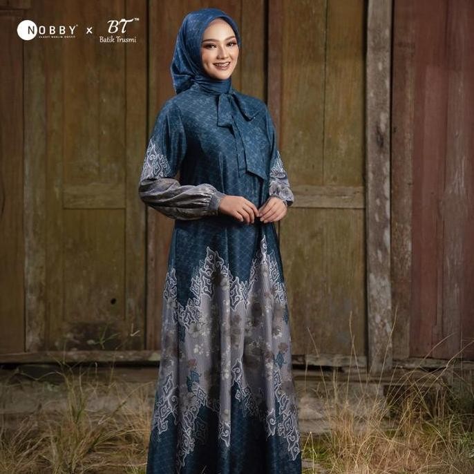 NOBBY X BATIK TRUSMI ARUNDAYA DRESS 1 GAMIS WANITA TERBARU KOLEKSI RAMADHAN IDUL FITRI 2025 BAHAN PO
