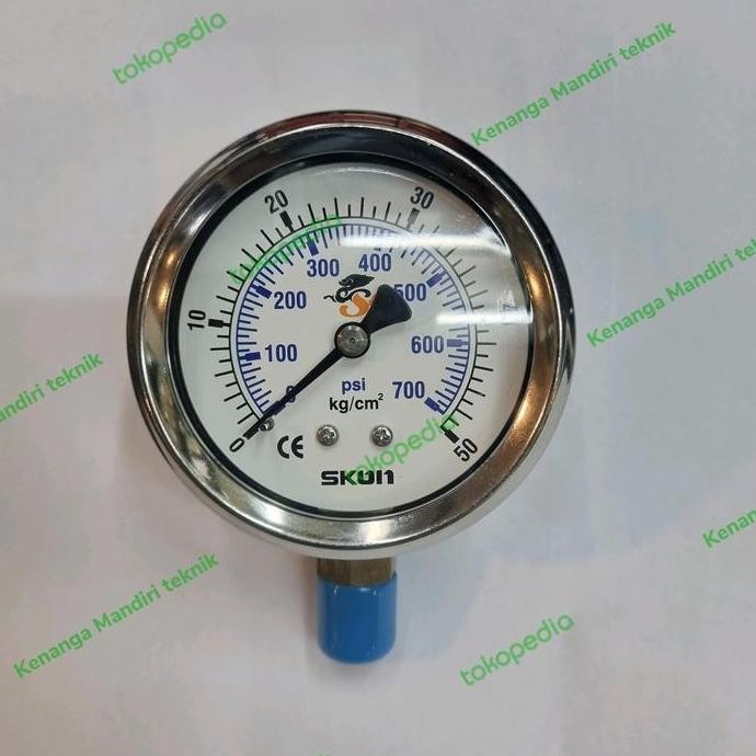 Pressure Gauge 50 Bar (Kg/Cm) 2,5" Skon Diskon