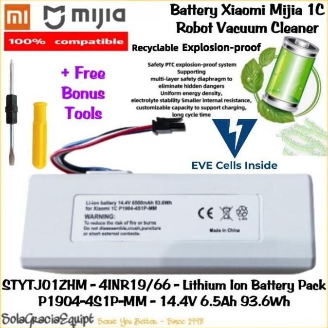 BEBAS ONGKIR - Batre / Baterai / Battery Xiaomi Mijia 1C / 2C Robot Mop Cleaner 14.4V
