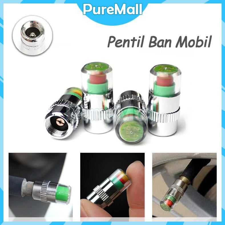 DF378>> Tutup Pentil Ban Mobil 4 pcs / Tutup Pentil Indikator / Tutup Pentil Ban Mobil Sepeda Motor 