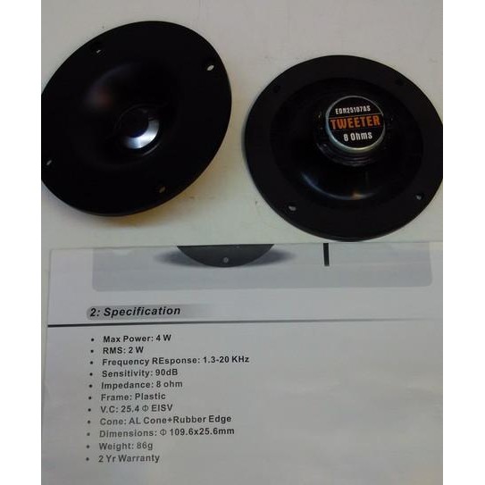 Tweeter Magnet Neodymium Dome 4 Inch Car Or Home Audio Plus stand Besi