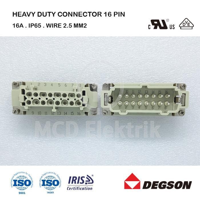 Heavy Duty Connector 16 Pin Side Entry HDC-DE-16-21-11 Degson