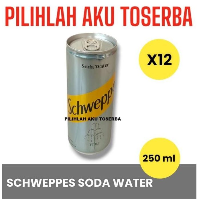 

Schweppes Soda Water Kaleng Can 250 Ml - ( Harga 12 Kaleng )