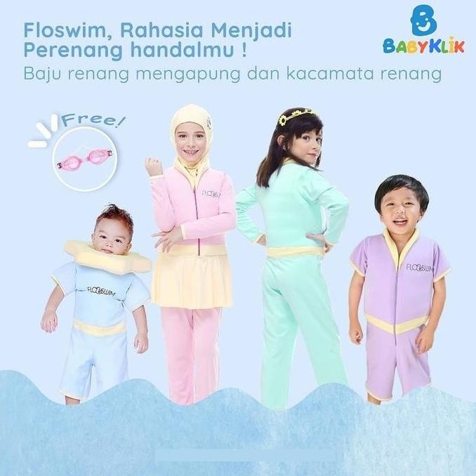 Cuddleme Floswim Hijab - Baju Renang Hijab Pelampung Anak - Swimsuit Muslim Panjang Wanita