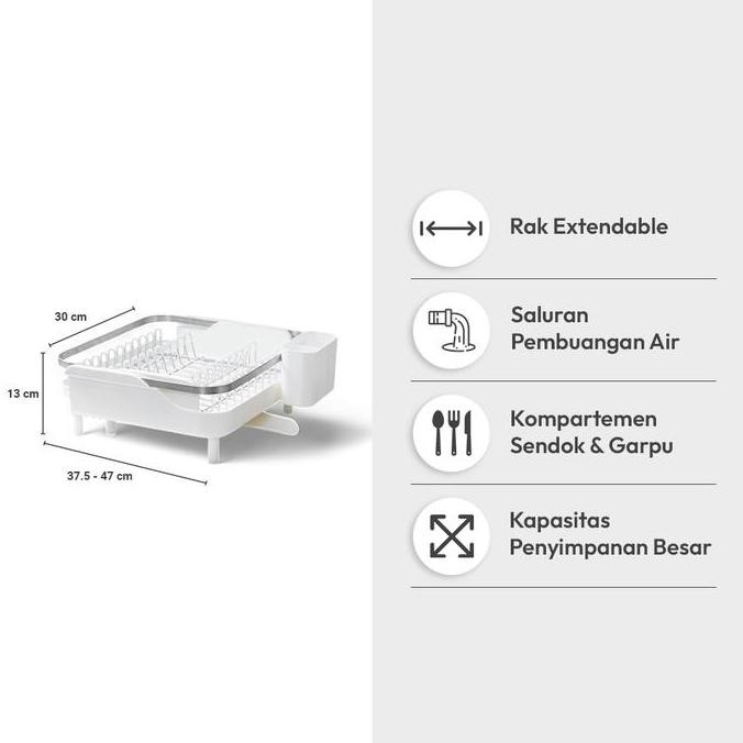 Informa New Willard Rak Piring 1 Tingkat Extendable - Putih