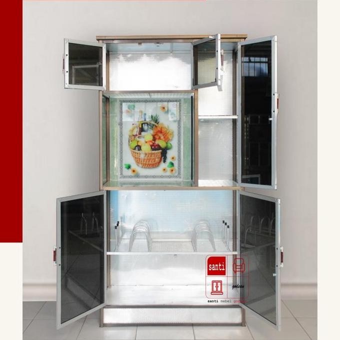 Lemari Dapur Rak Piring Aluminium 5 Pintu Kecil Hit Bmc Tebal