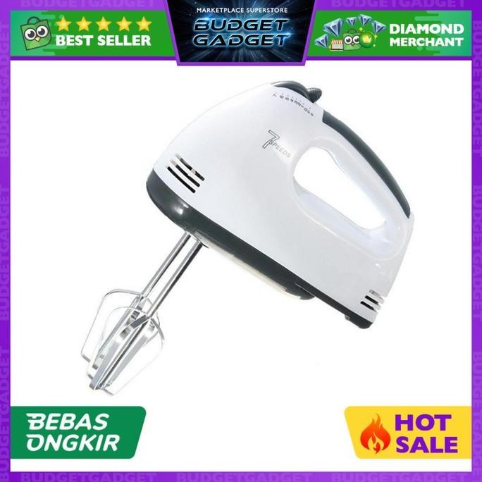 Mixer Tangan 7 Kecepatan 180W Pengocok Telur & Kue Elektrik