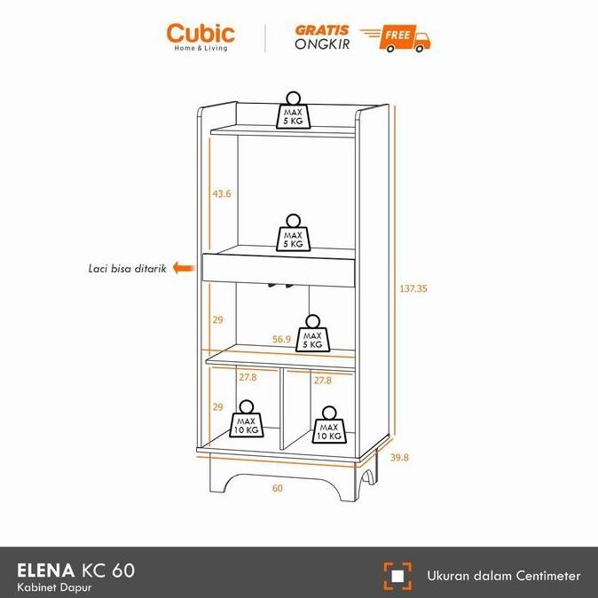 Cubic Lemari Dapur Minimalis / Kitchen Cabinet / Elena Kc 60