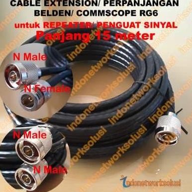 SIAP KIRIM KABEL EKSTENSI COAXIAL 15M UBIQUITY BULLET & REPEATER - ANTENA OUTDOOR WIFI