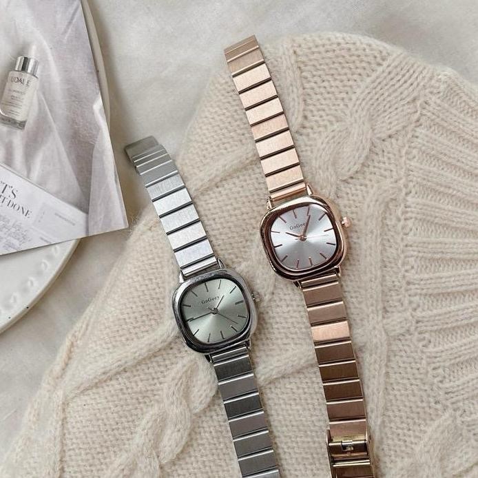 Billie Jam Tangan Wanita Gogoey Analog Stainless Korean Fashion Bs399 Jam Anti Air Jam Kotak Jam Ana