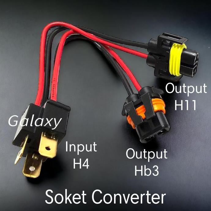 SIAP KIRIM SOKET LAMPU KONVERTER H4 KE H11 / HB3 ADAPTER LAMPU MOBIL MOTOR