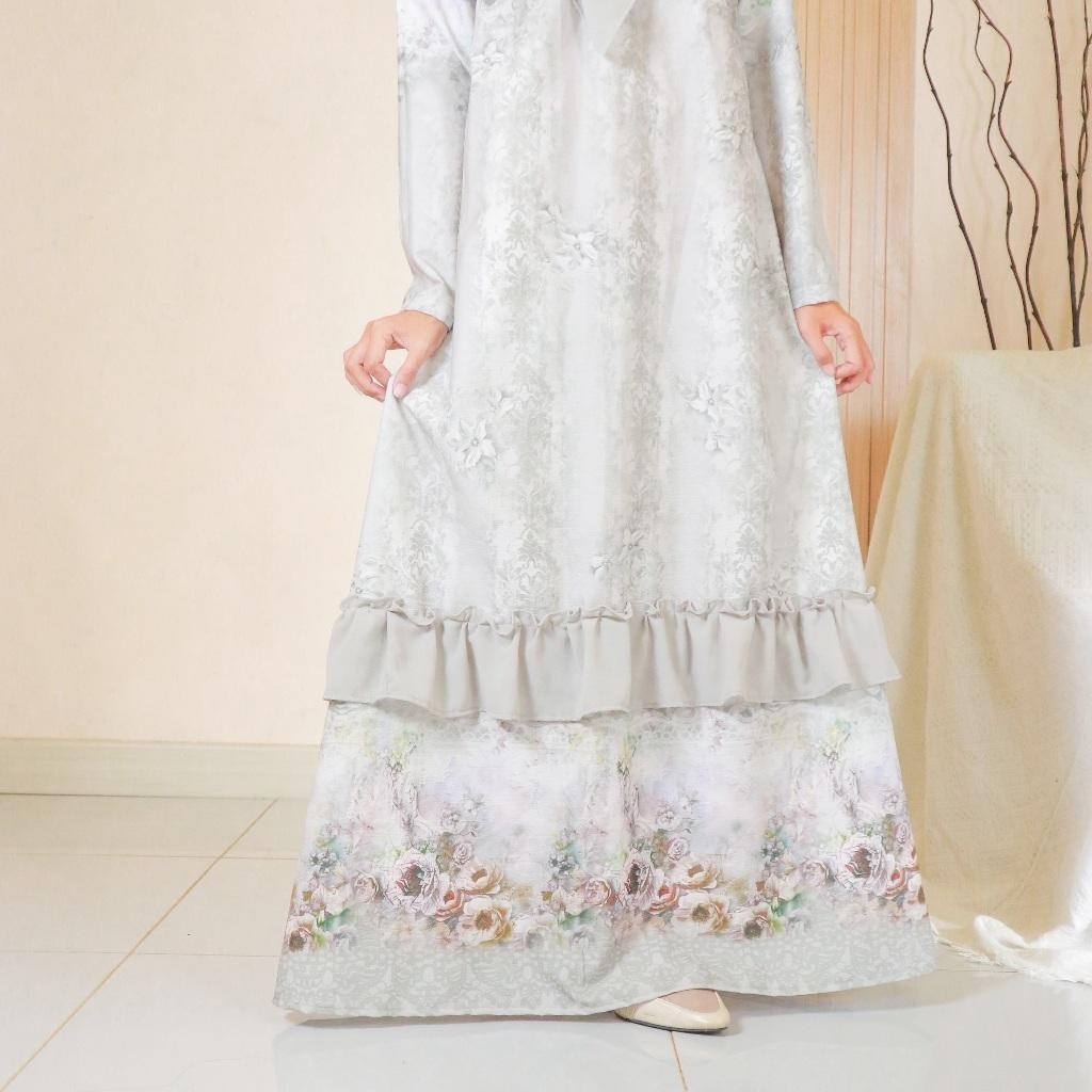 Bsh Gamis Couple Alisha Dress Gamis Ibu Dan Anak By Sebbie, Dress Couple Ibu Anak Motif Bunga, Dress