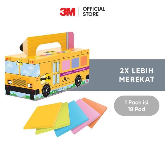 

BEBAS ONGKIR - 3M Post-it Super Sticky Notes, 654-18SSBUS, 2x Lebih merekat