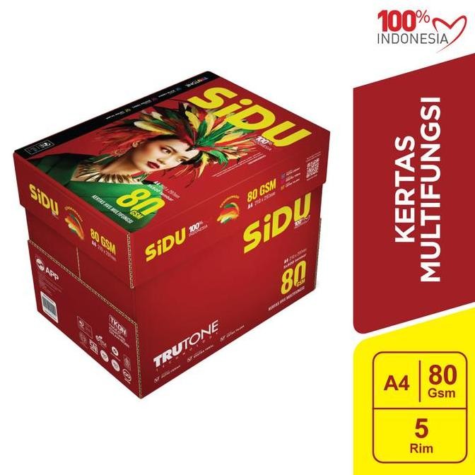 

TERMURAH - SiDU Kertas Fotocopy 80 GSM A4 - 1 Boks = 5 Rim - SDU PC 80 A4