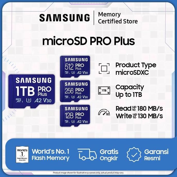 Samsung microSD PRO Plus UHS-I - microSDXC - 128GB / 256GB / 512GB / 1TB