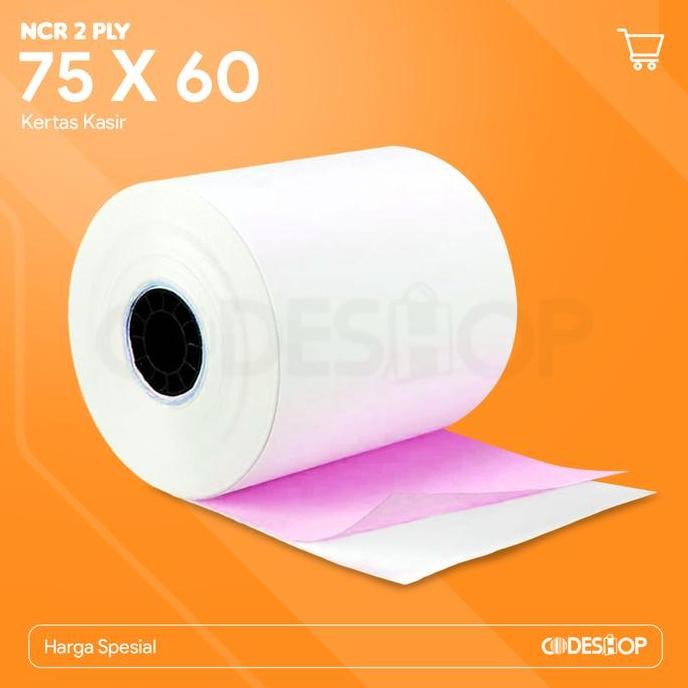 

NEW Kertas Kasir Thermal NCR 2 Ply 75 x 60 mm Isi 100 Roll