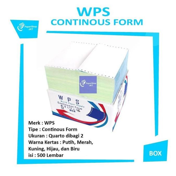 

TERMURAH - WPS - Continous Form 5 ply 9 1/2 x 11/2 Ncr