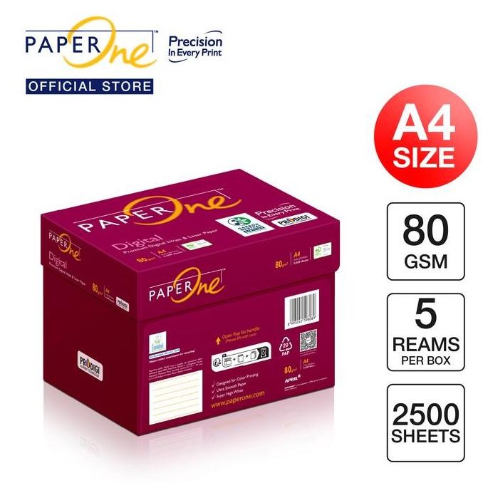 

BEBAS ONGKIR - PaperOne Digital Kertas A4 80gr Carbon Neutral 1 Box(2500 lembar) B2B