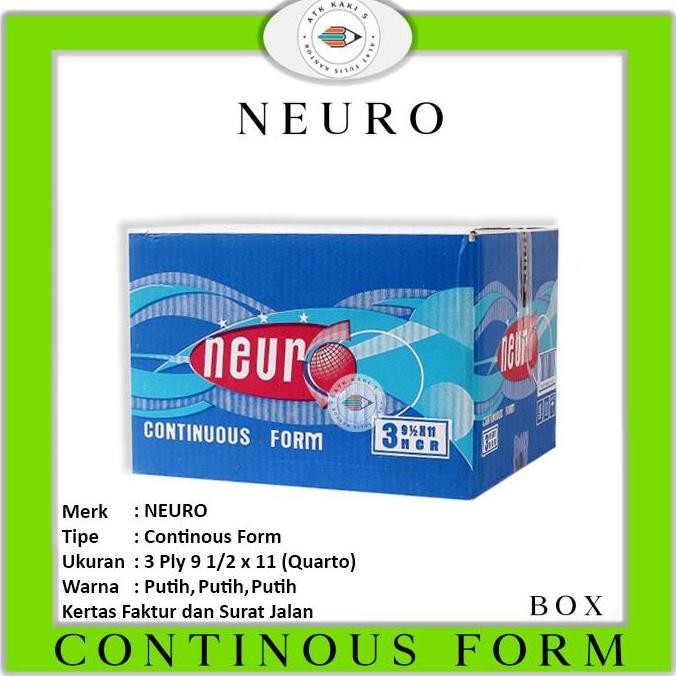 

TERLARIS - Continous Form 91/2 x 11 3 Ply ( K3 Neuro ) PUTIH / Kertas Komputer
