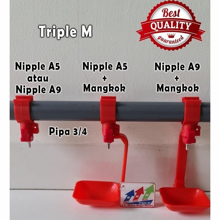 ATS Nipel Nipple Niple Nepel Tempat minum Ayam Petelur Broiler Puyuh Layer
